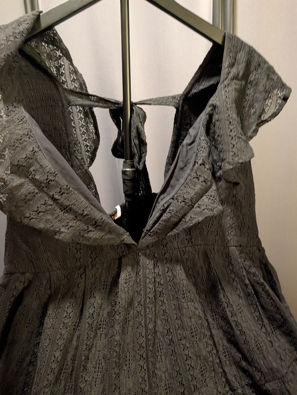 Sleeveless Lace A-Line Dress in Black Free People XL NWT - Picture 6 of 9